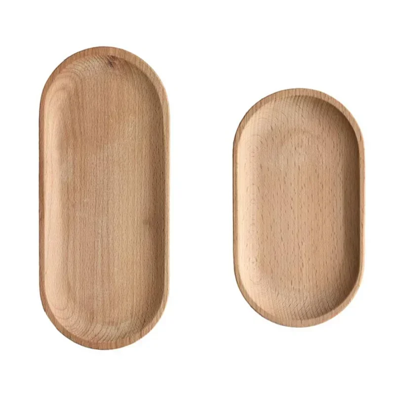 Wooden Serving Tray Japanese Style Food Oval Plate Wooden Serving Tray Tea Cup Saucer Trays Fruit Plate Storage Pallet Kitchen Table Decor