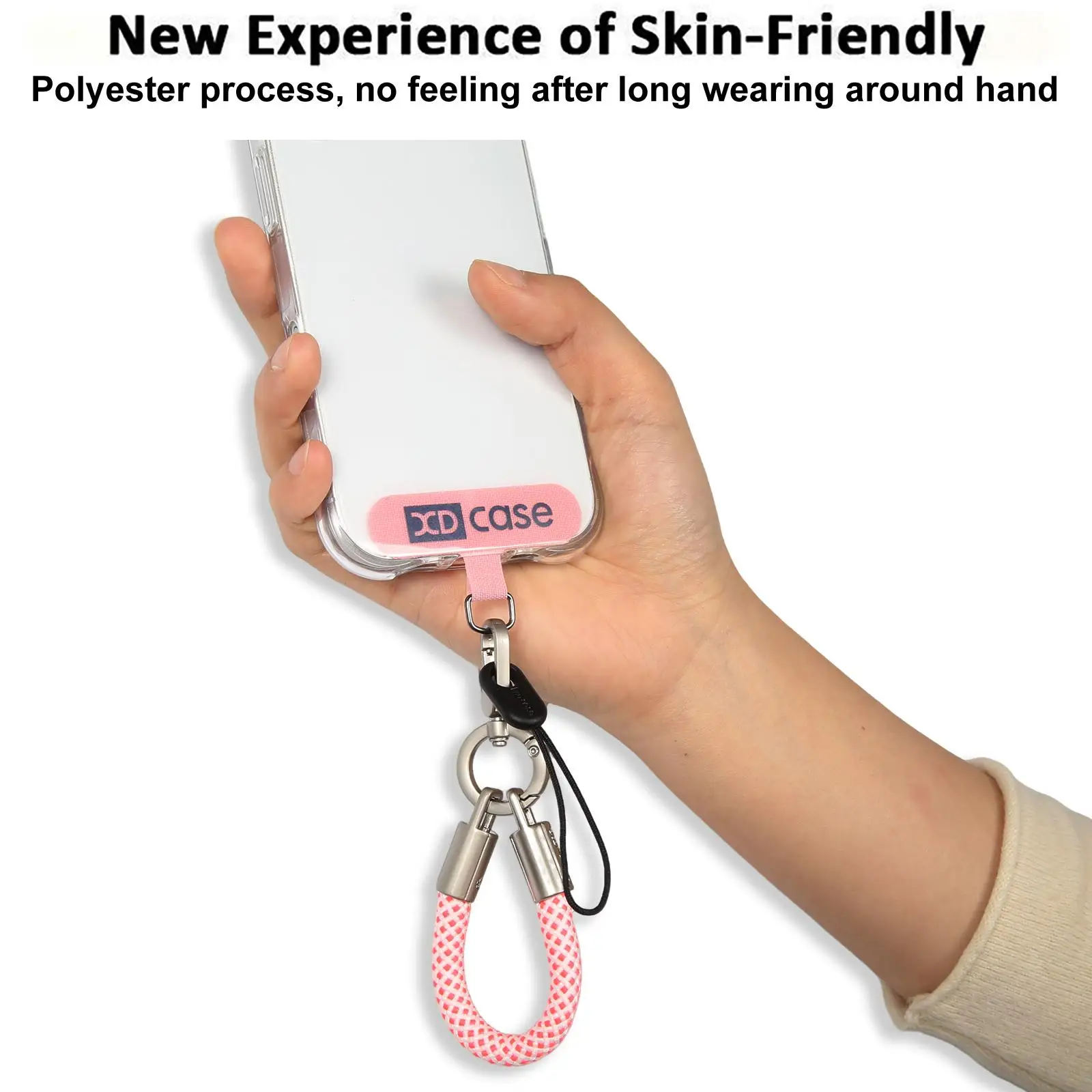 XDcase10.6cm 패셔너블 폰 케이스 로프 분실 방지 폰 손목 끈 안전 테더 메탈 버클 포함