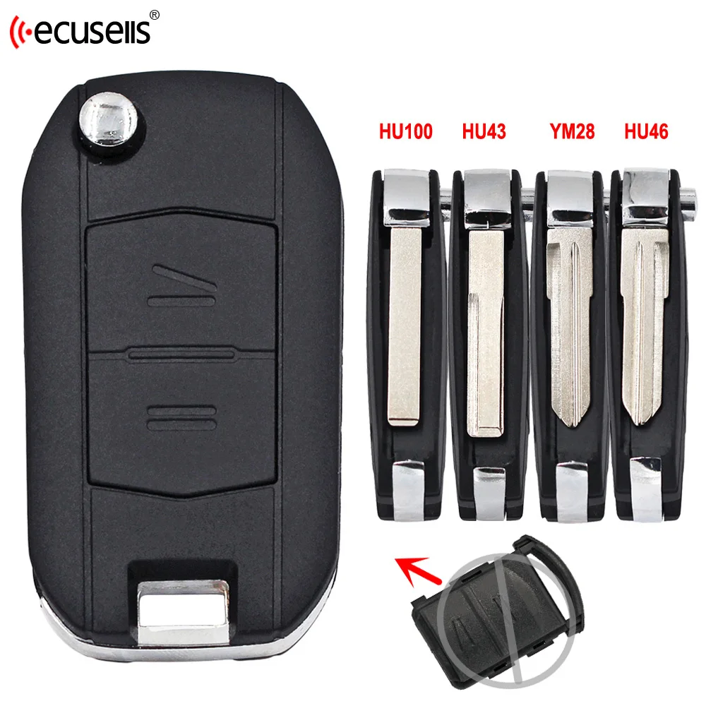 2 Button Modified Folding Remote Key Shell Case For Vauxhall Opel Corsa Agila Meriva Combo