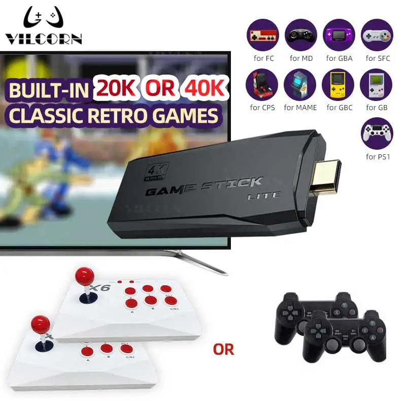 Video Game Console TV HD NEW Game Stick 4K 128 GB Retro Games For - Main Image