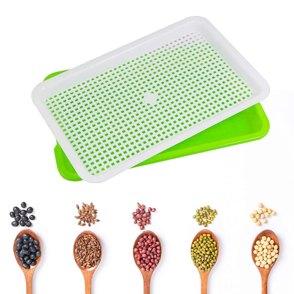 Seed Sprouter Tray Double Layer Soilless Culture Hydroponic Nursery Plate Sprouting Pot Planter Garden Home Plastic Tool hydroponic germination tray seedling box