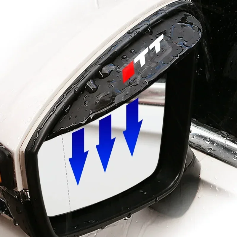 2CS Car Rearview Mirror Rain Eyebrow For Audi A1 A3 A4 A5 A6 A7 A8 Q3 Q7 Q8 TT Rearview Visor Rain Cover Auto External Accessory