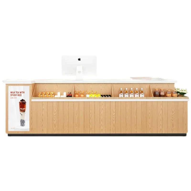 

Minimalist modern beauty salon company front desk reception desk clothing store cash register baking paint