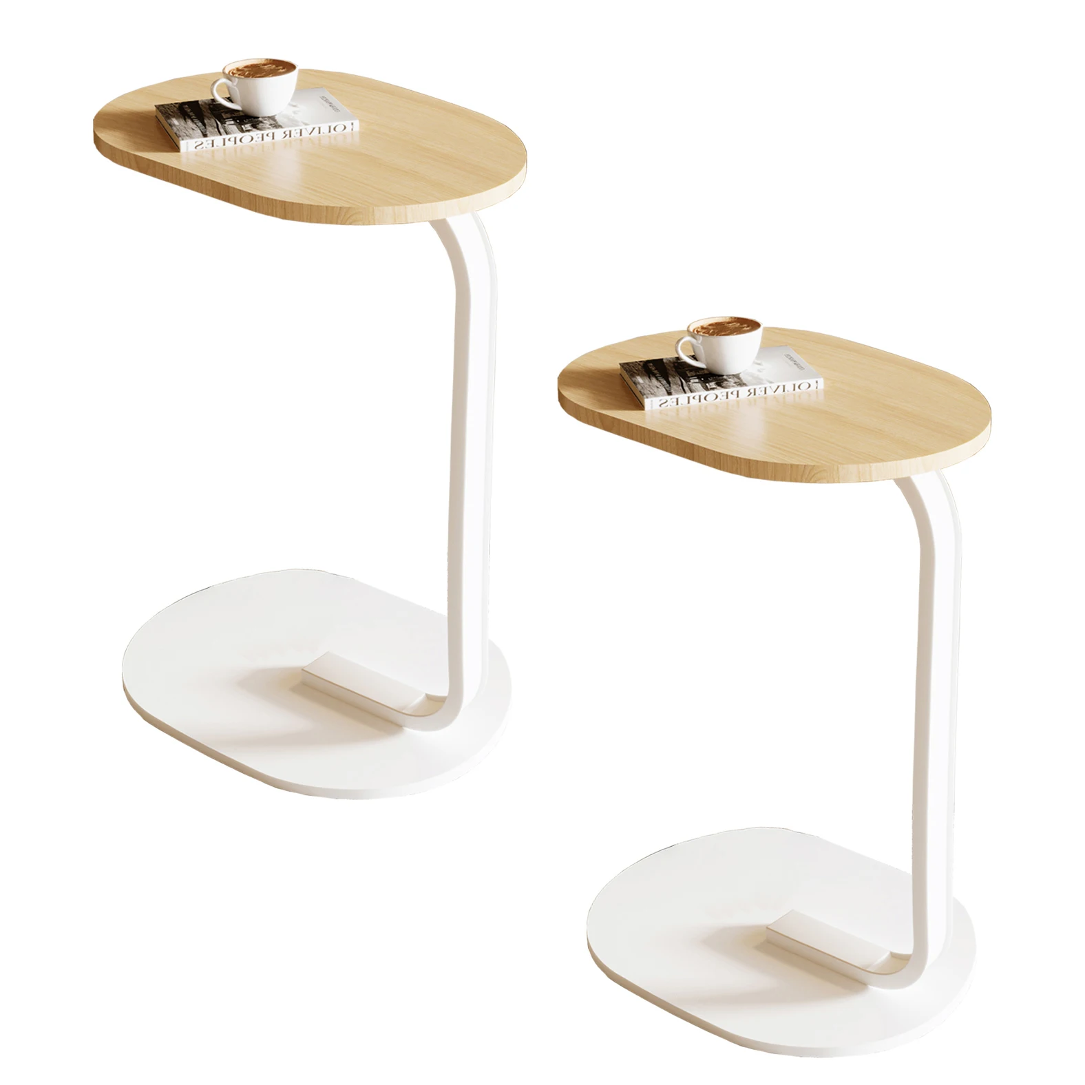 AnneFish C-Shaped Coffee Table, Sofa Side End Tabl...