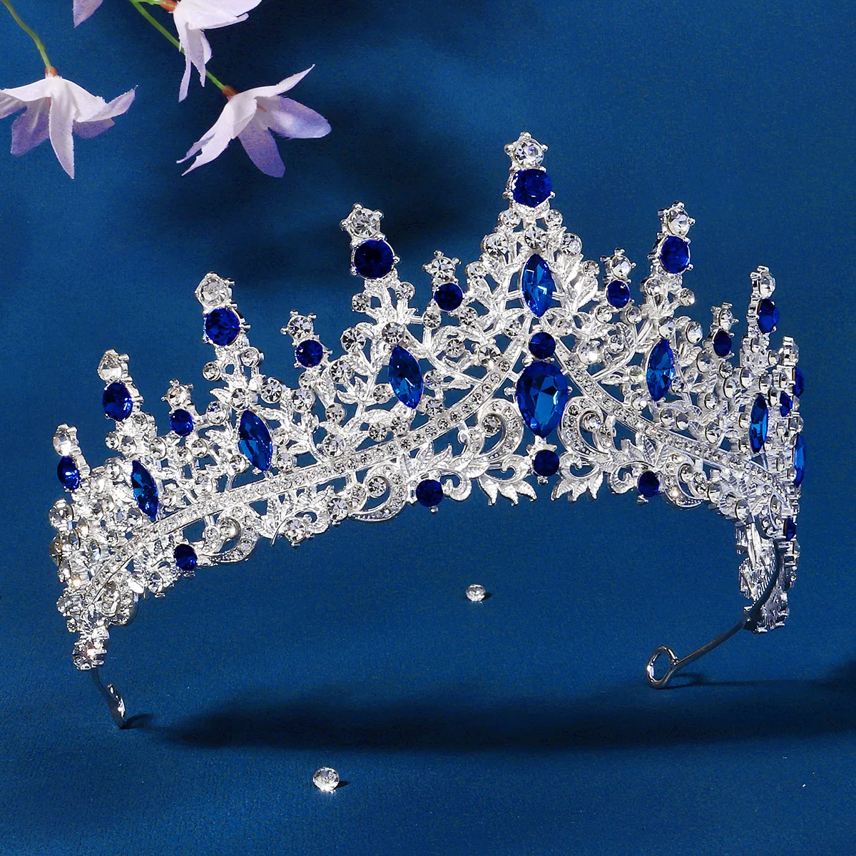 Brand New Gorgeous Baroque Queen\'s Crystal Rhinestone Crown Tiara Wedding Hair Accessories Baroque Rhinestone Crystal Crown  main image 2