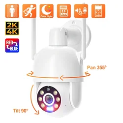 Techage 4K HD PTZ Wifi IP Camera 8MP 4MP Auto Tracking Two-Way Audio Wireless Security Camera Color Night Vision Human Detection