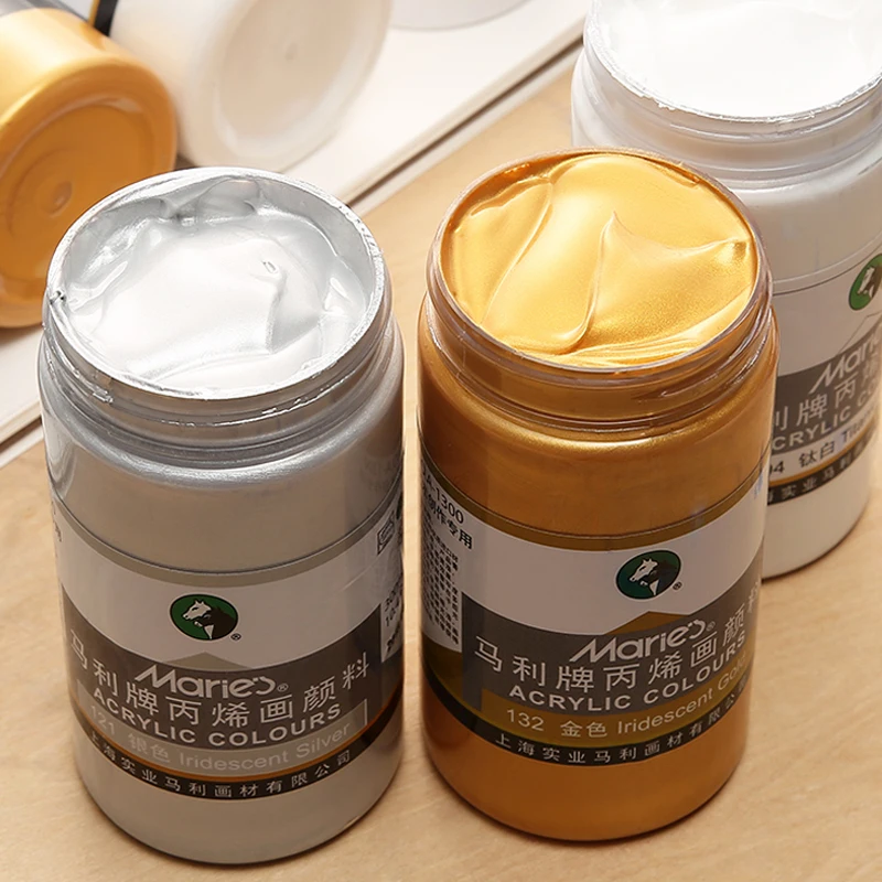 Pearlescent Acrylic Paint Golden/silvery Capacity Dry And - Temu