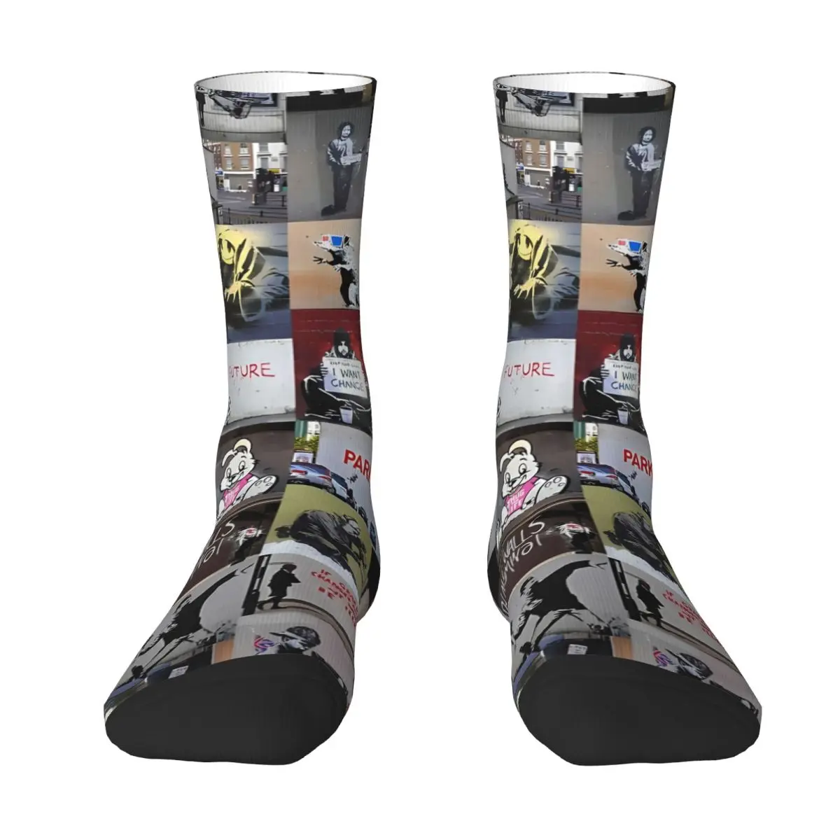 

Banksy Sock Socks Men Women Polyester Stockings Customizable Sweetshirt