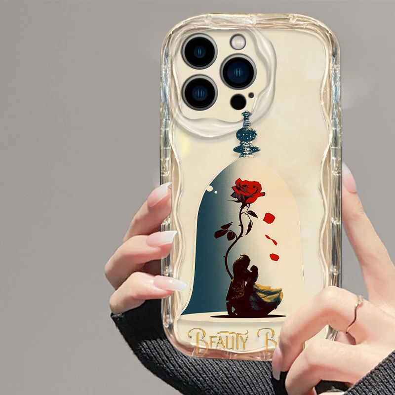 Beauty and Beast Princess Handy hülle für Apple iPhone 15 14 13 12 11 Pro x xr xs max plus 8 7 plus se Wave Oil Cover