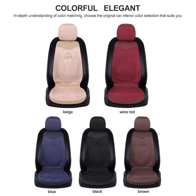 CAR PASS Linen Car Seat Cover Two Front, Anti-Slip Cotton Seat