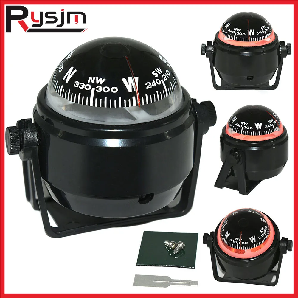 Bussola a Sfera per Veicoli, Strumento di Navigazione con Quadrante, Bussola Marina Orientabile, Bussola Elettronica per la Navigazione in Mare - Image 2