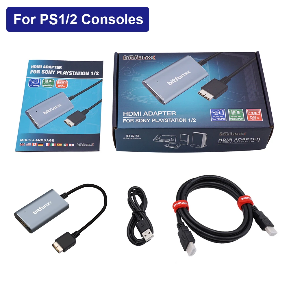 Bitfunx-conversor Hdmi para Consolas de Jogos Ps2 Ps1 com Interruptor Rgb para Ypbpr