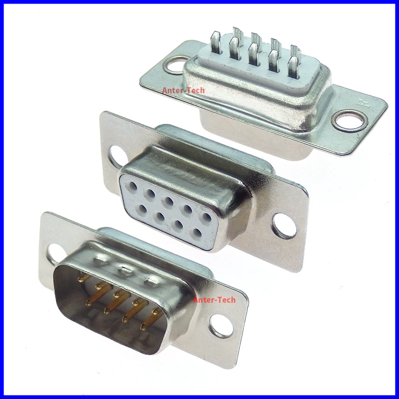 10 Pz Rs232 Db9 Connettore Seriale Vga 9 Pin Femmina 2 File Spina A Saldare Tipo D-Sub Connettore Presa Maschio