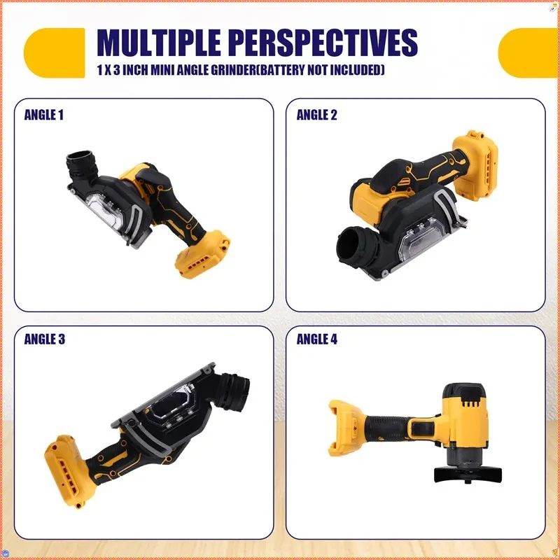 Dewalt 3 인치 미니 앵글 그라인더 무선 전기 컷오프 도구 Dewalt 18V- 20V 배터리 용 원형 톱 전동 공구 절단