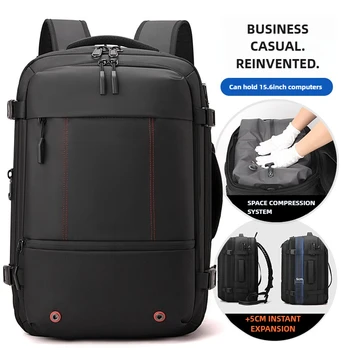 Zaino da uomo a compressione sottovuoto Borsa per laptop multifunzionale espandibile di grande capacità Borsa da viaggio per viaggi brevi 1