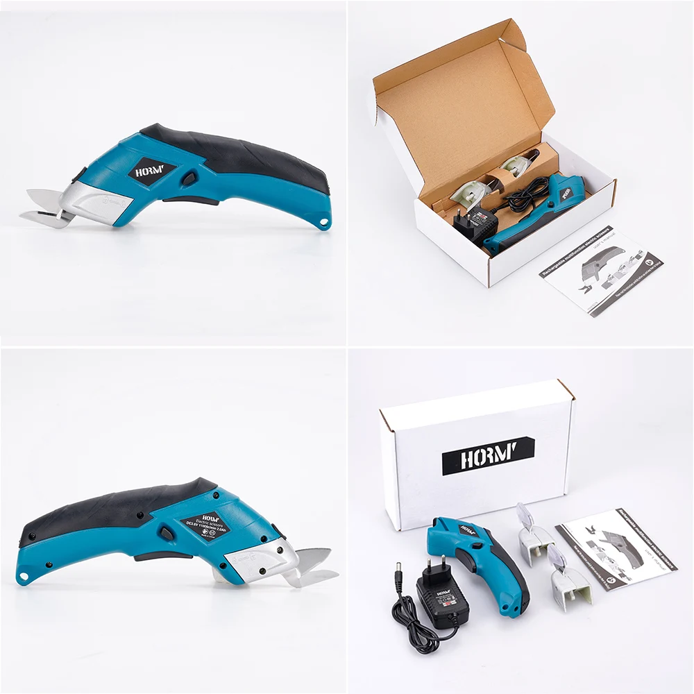 3.6V Cordless Electric Scissors 2 Blades Rechargeable Portable Sewing Shear Cutter Fabric Cloth Carpet PVC Leather Cutting Tools