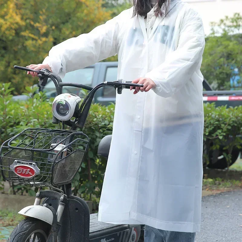 1pc Black Adult Hooded Long Raincoat Men Women Poncho Waterproof Jacket Impermeable Over Coat For Outdoor Hiking Travel Fishing