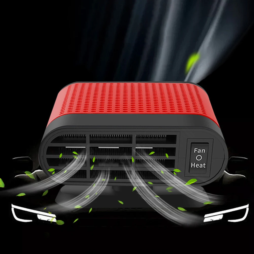 12/24V Portable Car Heater 360 Rotating Auto Windshield Defroster 1200W Defogging Defrosting Heating Fan Car Anti-Fog Heater
