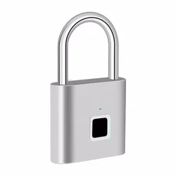Advanced Keyless Fingerprint Smart Padlock - Waterproof, Portable, and Anti - Theft with USB Charging (Silver)