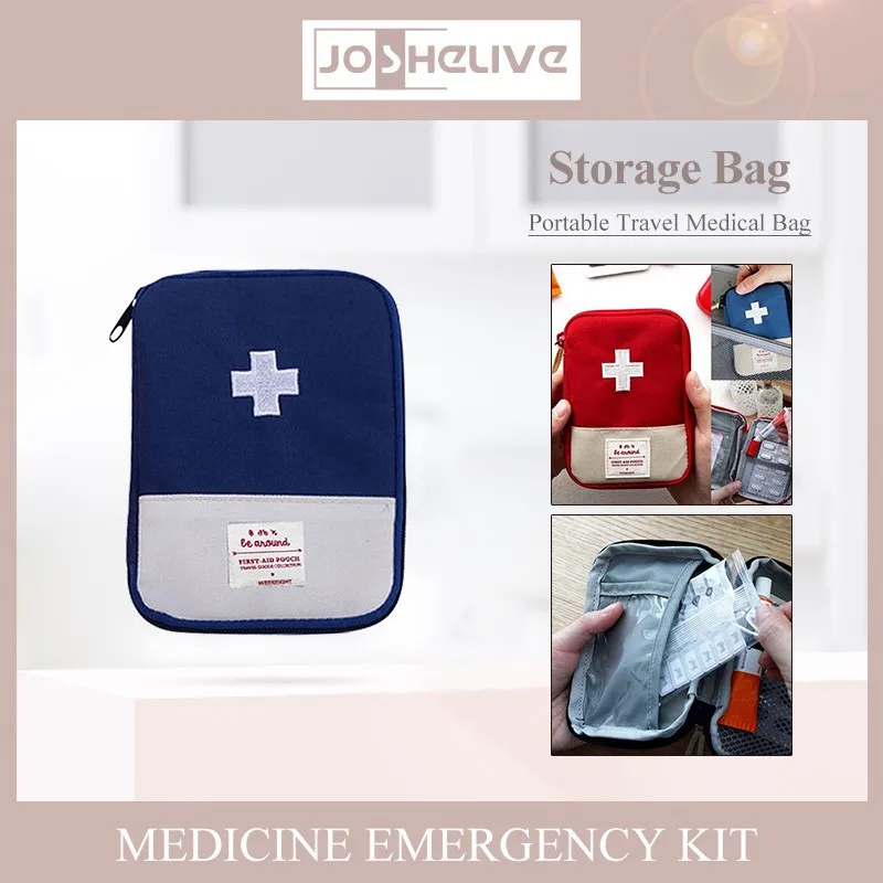 Jingon mini botiquín de primeros auxilios Azul bolsa de almacenamiento al aire libre portátil bolsa médica vacía llevar a todas partes adecuado para viajes diarios y fácil de transportar 