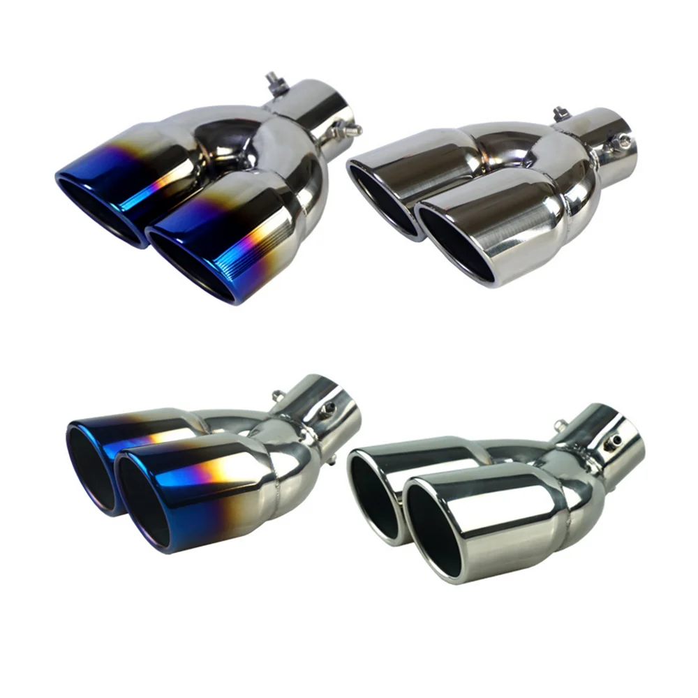 Exhaust Pipe Tip 3 inch Exhaust Tip 76mm Double Exhaust Tail Tip For 3.0" Outside Diameter Tailpipe