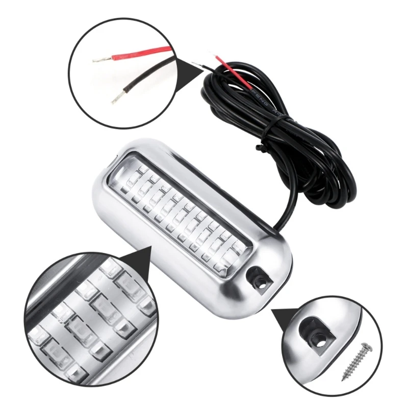 LED مركبة بحرية ضوء لافت للانتباه 10-30 فولت 27LED مقاوم للماء قارب Transom الخفيفة