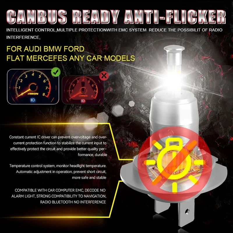 800W 800000LM H7 Led Bulb Canbus Auto 6000K White Turbo H7 Led Fog Light Lamp Plug and Play 360 3D Auto 6000K Super Mini Diodes