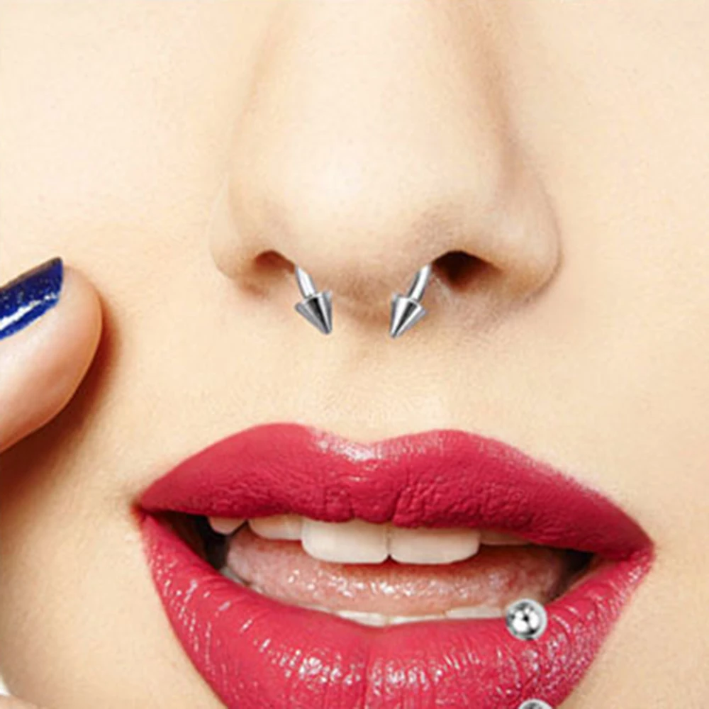 Piercing au nez,5PCS10mmCône et boule en acier de 4mm, 1 ou 5 pièces