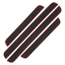 Set of 4 Black Rubber Car Door Sill Protectors - Anti - Scratch Exterior Trim Accessories (4pcs)