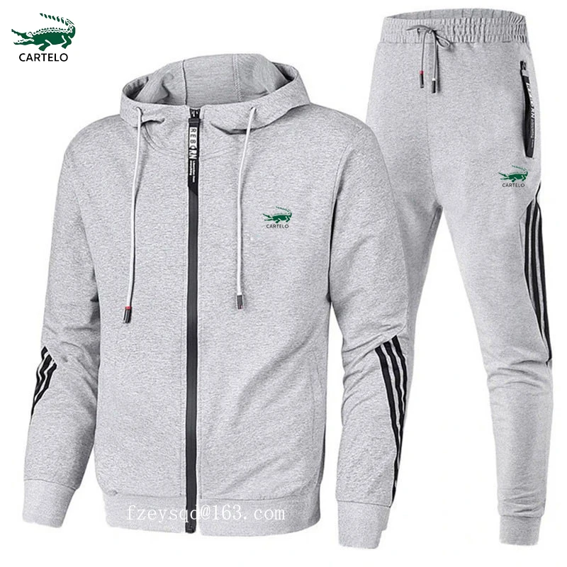 

CARTELO Spring and Autumn fashion men's clothing casual suit Fitness jogging suit zipper jacket hoodie + pants 2 sets