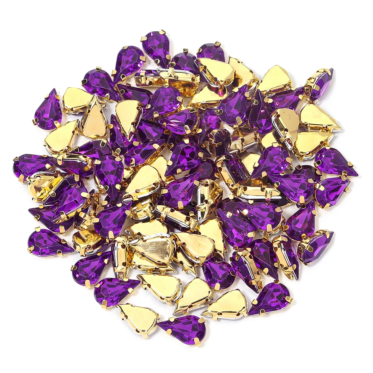 50 stücke Wasser Tropfen Klaue Strass Edelstahl Gold Unten Acryl Spitzen Klaue Bohrer Für DIY Kleidung Kopfbedeckungen Schmuck Dekor – Detail 16