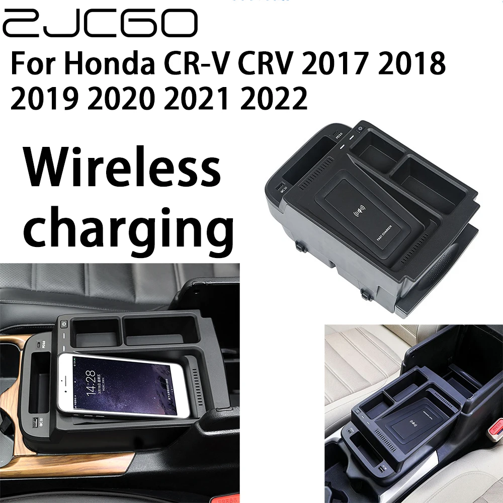 

ZJCGO 15W Car QI Mobile Phone Fast Charging Wireless Charger for Honda CR-V CRV 2017 2018 2019 2020 2021 2022