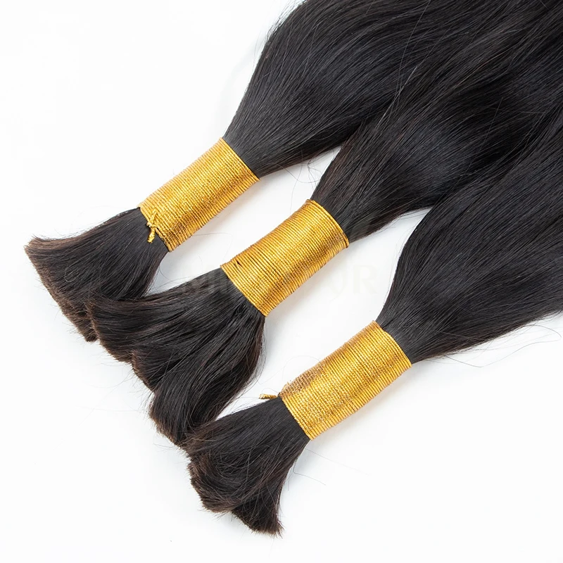 Hair Bulk Natural Black Human Hair Bundles No Weft Silk Straight Extension 12-26 Inch 50g/Bundle Bulk Extension DIY