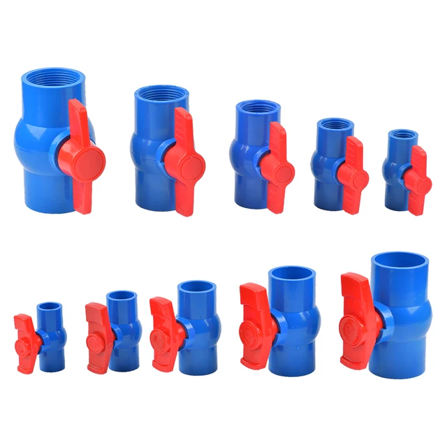 1/2 ~ 1,5 "Szál És Aljzat Típusú Kék Pvc Golyószelep 20 50 Mm -Es Kerti Öntözőszerelvények Akvárium Haltartály -Kapcsoló Gömbszelep