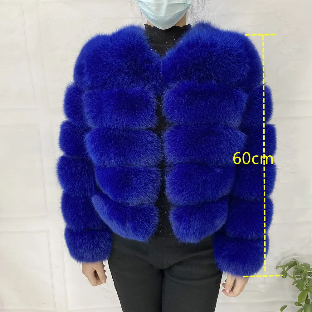 white puffer Real Fur Coat  100% Natural Winter Women's Fur Jacket  Warm Fox Fur Coat High Quality Fur Vest Free Shipping  Fashion Luxurious packable down jacket Coats & Jackets