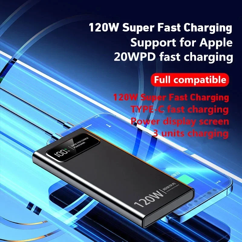 Xiaomi 50000mah 120w בנק כוח טעינה מהיר במיוחד קיבולת גבוהה תצוגה דיגיטלית בנק חשמל עבור iPhone Samsung huawei
