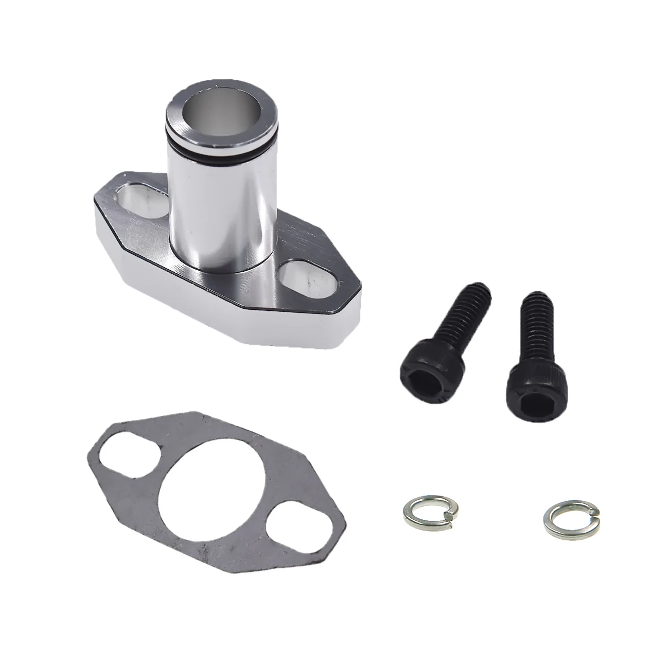 Silver 40MM CNC Intake Manifold & 2x M6*12 Bolt Fits 49cc 66cc 80cc Motorized Bicycle