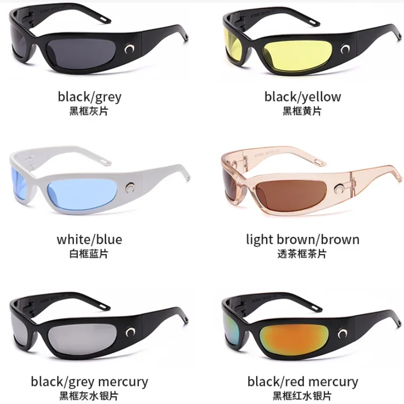 

Trendy Millennium Sport Y2K Sunglasses Women Moon Sun Glasses Fashion Future Technology Sense 2000S 90S Aesthetic Eyewear