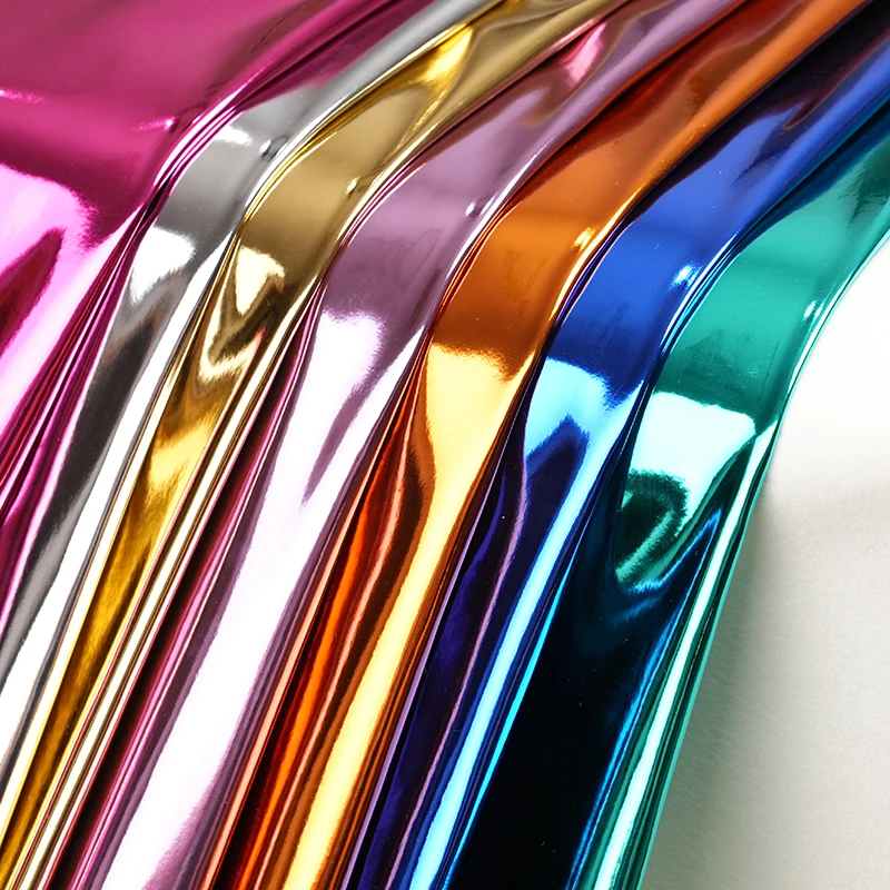 

High-gloss Metallic Synthetic PU Mirror Paten Leather Fabric Materials