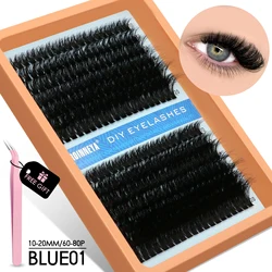 GROINNEYA Fluffy Faux Mink Eyelash Extension Kit (15 Rows-BLUE01)