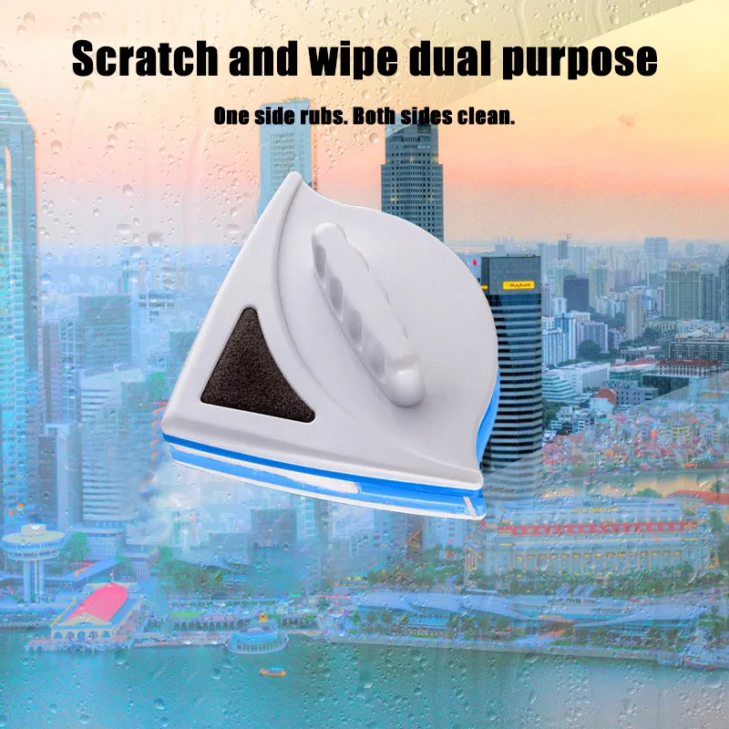 Window Cleaning Brush 3-30mm Double Side Magnetic Window Wiper Glass Cleaner Brush Tool Household Cleaning Fan Shape Window Magnetic Cleaner