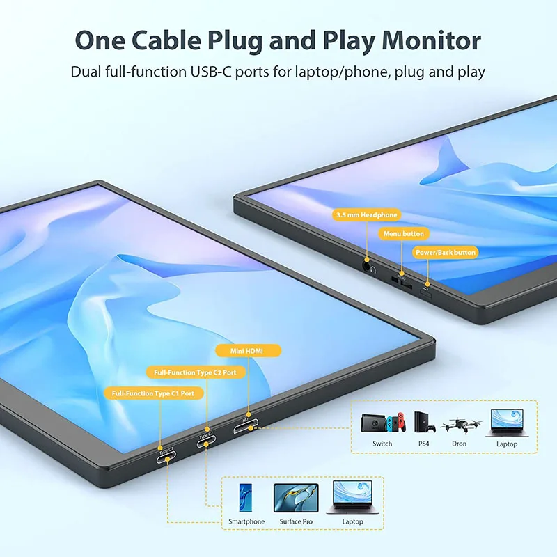 10.5 ġ  , 1920x1280 USB C ǻ ÷, HDMI   , PC Mac ޴ Xbox ġ ܺ 