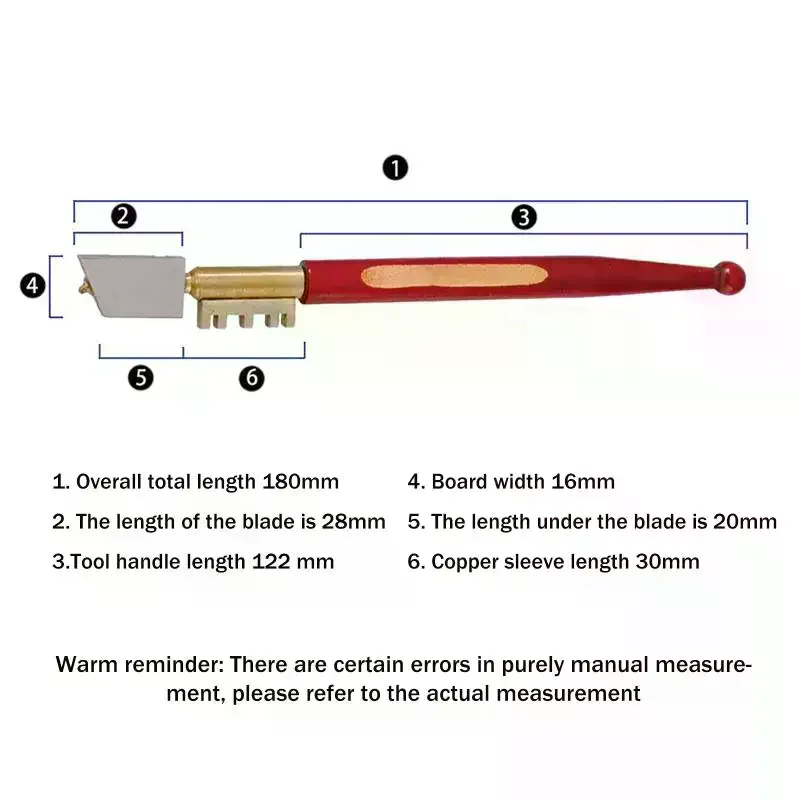 Tagliavetro singolo da 16 mm Coltello affilato Utensile da taglio per vetro Coltello per vetro portatile - immagine 5