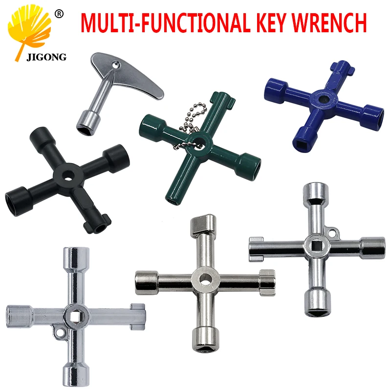 Multifunction 4 Ways Universal Triangle Wrench Key Plumber Keys