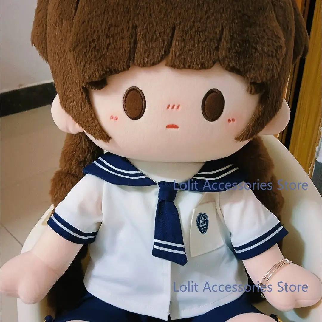 40CM Sitting Posture Cotton Doll Clothes Anime Preppy Doll Dress Up Clothes Cartoon School Uniform Garments Bowtie Gift