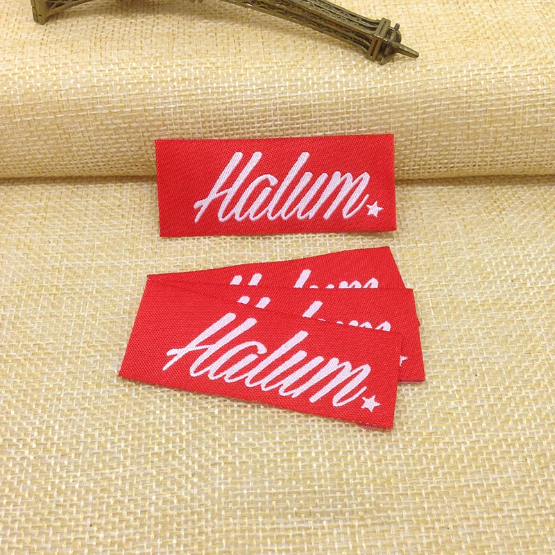 Custom Garment Woven Label Private Logo/Brand Name Neck Labels Main Label with High Grade Garment Accessories