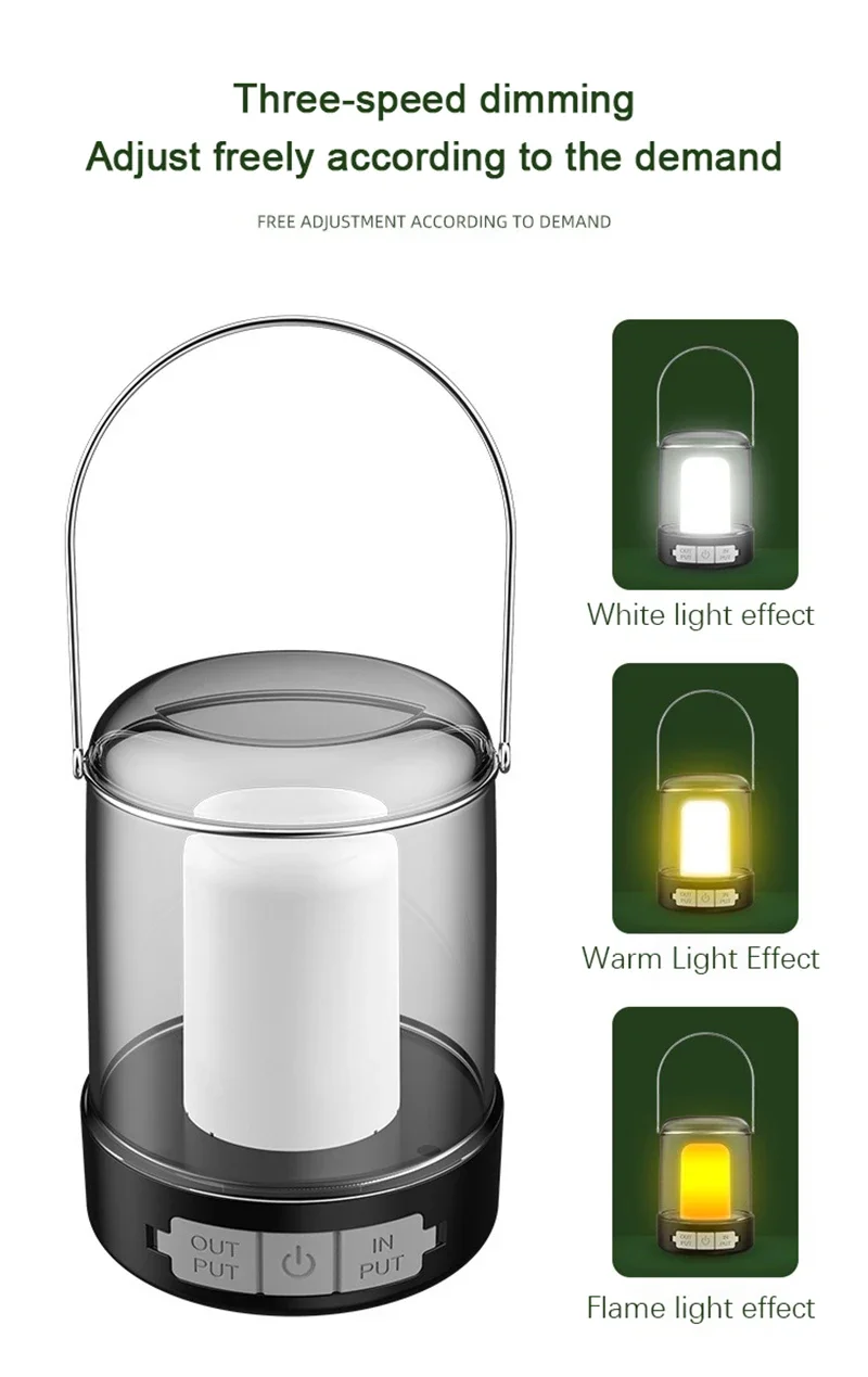 Description Picture 5 of itemPortable Camping Tent Light Outdoor Rechargeable USB Candle Flame Camping Lamp Led Lighting Simplicity Camping Lighting Fixtures