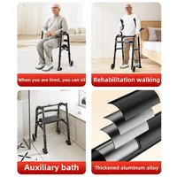 Rehabilitation Arm Training Crutches Walker,Disabled Mobility Walking Stick Chair ,Four-Legged Armrest Frame,Walkers for Elderly 2