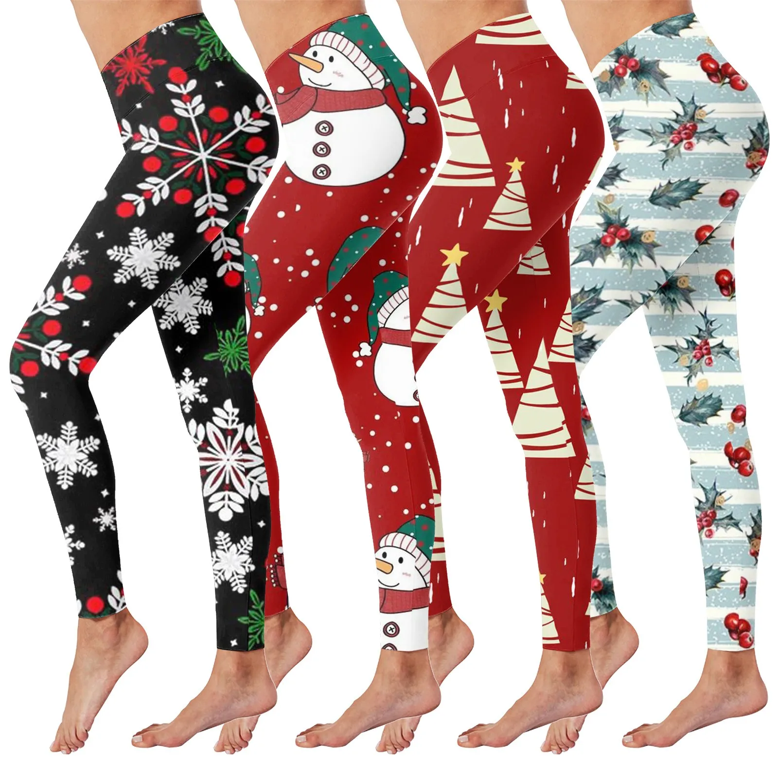 

Women's Christmas Printed Bloomers Women Long Cotton Leggings for Women with Pockets Formal Work Clothes Women Female Streetwear