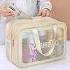 New Thick Dry-Wet Separation Partition Toiletry Bag Portable Double-Layer Cosmetic Storage Bag for Travel, Beach, Pool Bathing 4